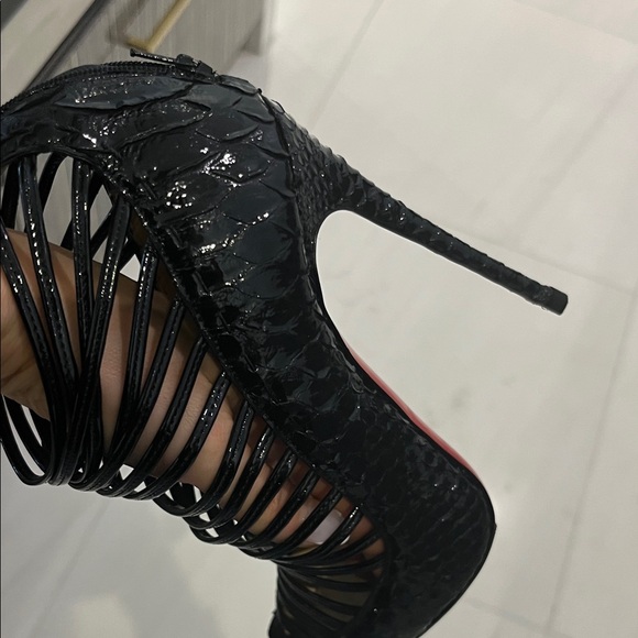 Christian Louboutin Black Strappy Heels - Picture 4 of 6